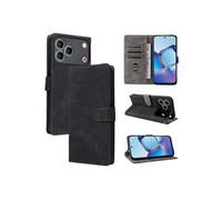 Coque pour ZTE nubia V80 Design Portefeuille Flip Folio Etui en Cuir PU Fermeture Magnétique Couverture De Fentes Pour Cartes Blocage RFID Noir