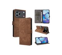 Coque pour ZTE nubia V80 Design Portefeuille Flip Folio Etui en Cuir PU Fermeture Magnétique Couverture De Fentes Pour Cartes Blocage RFID Marron