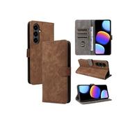 Coque pour ZTE nubia V80 Max Portefeuille Flip Folio Etui en Cuir PU Fermeture Magnétique Couverture De Fentes Pour Cartes Blocage RFID Marron