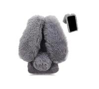 Coque pour ZURSANA Nokia 2.4 Etui de Téléphone en Peluche pour Femme Jouet Mignon Chaud Fait A La Main en Fourrure de Lapin Douce et Duveteuse -