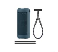 Coque profilée en silicone pour JBL Grip offrant une résistance aux chutes et une intégration parfaite avec commandes de haut-parleur (bleu + cordon)