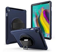 Coque Protection Intégrale Anti-Chocs, Protection d'écran intégrée, Coque Complète Face Avant et arrière avec Support (Couleur Bleu Foncé) pour Samsung Galaxy Tab S5E SM-T720