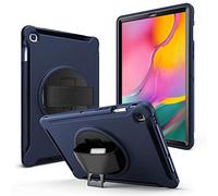 Coque Protection Intégrale Anti-Chocs, Protection d'écran intégrée, Coque Complète Face Avant et arrière avec Support (Couleur Bleu Foncé) pour Samsung Galaxy Tab A SM-T510 (10.1" 2019)