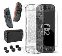 Coque Protection Nintendo Switch 2 Transparente PC/TPU - Compatible Station d'accueil + Film Écran + Poignées Ergonomiques