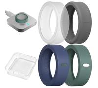 Coque Protection pour Oura Ring Gen 4/4 Céramique/Gen 3 Horizon/Heritage | Exclusif Double Texture, avec Étui Rangement, Anti-Rayures, Lot de 4 Silicone Protecteur pour Femmes et Hommes Travail/Sport