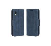 Coque Protective Cubot Pocket/P50 avec Porte-Cartes Etui en PU Cuir Flip Stand avec Support Intégré Compatible Cubot Pocket/P50-Bleu