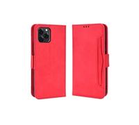 Coque Protective FOXDOCK Blackview A95 avec Porte-Cartes Etui en PU Cuir Flip Stand avec Support Intégré Compatible Blackview A95-Rouge