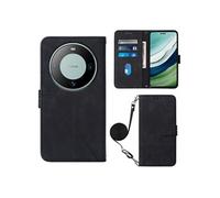 Coque Protective FOXDOCK Huawei Mate 60 Pro Protection complète Soft PU Le cuir flip portefeuille Case de téléphone avec une sangle longue compatible