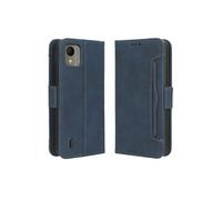 Coque Protective FOXDOCK Nokia C110 4G avec Porte-Cartes Etui en PU Cuir Flip Stand avec Support Intégré Compatible Nokia C110 4G-Bleu