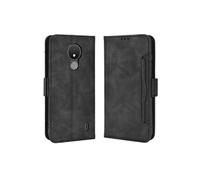 Coque Protective FOXDOCK Nokia C21 avec Porte-Cartes Etui en PU Cuir Flip Stand avec Support Intégré Compatible Nokia C21-Noir