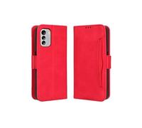 Coque Protective FOXDOCK Nokia G60 5G avec Porte-Cartes Etui en PU Cuir Flip Stand avec Support Intégré Compatible Nokia G60 5G-Rouge