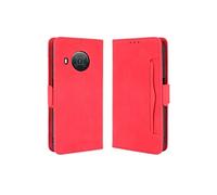 Coque Protective FOXDOCK Nokia X10/X20/X100 avec Porte-Cartes Etui en PU Cuir Flip Stand avec Support Intégré Compatible Nokia X10/X20/X100-Rouge
