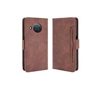 Coque Protective FOXDOCK Nokia X10/X20/X100 avec Porte-Cartes Etui en PU Cuir Flip Stand avec Support Intégré Compatible Nokia X10/X20/X100-Marron