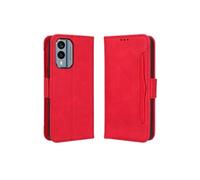 Coque Protective FOXDOCK Nokia X30 5G avec Porte-Cartes Etui en PU Cuir Flip Stand avec Support Intégré Compatible Nokia X30 5G-Rouge