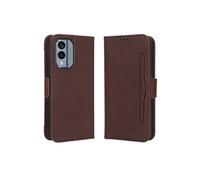 Coque Protective FOXDOCK Nokia X30 5G avec Porte-Cartes Etui en PU Cuir Flip Stand avec Support Intégré Compatible Nokia X30 5G-Marron