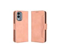 Coque Protective FOXDOCK Nokia X30 5G avec Porte-Cartes Etui en PU Cuir Flip Stand avec Support Intégré Compatible Nokia X30 5G-Rose