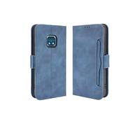 Coque Protective FOXDOCK Nokia XR 20 avec Porte-Cartes Etui en PU Cuir Flip Stand avec Support Intégré Compatible Nokia XR 20-Bleu