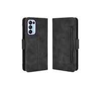 Coque Protective FOXDOCK OPPO Find X3 Lite avec Porte-Cartes Etui en PU Cuir Flip Stand avec Support Intégré Compatible OPPO Find X3 Lite-Noir