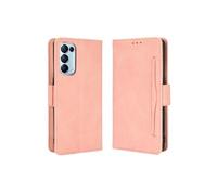 Coque Protective FOXDOCK OPPO Find X3 Lite avec Porte-Cartes Etui en PU Cuir Flip Stand avec Support Intégré Compatible OPPO Find X3 Lite-Rose