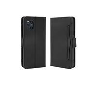 Coque Protective FOXDOCK OPPO Find X3/X3 Pro avec Porte-Cartes Etui en PU Cuir Flip Stand avec Support Intégré Compatible OPPO Find X3/X3 Pro-Noir