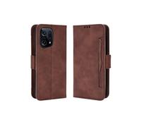 Coque Protective FOXDOCK OPPO Find X5 avec Porte-Cartes Etui en PU Cuir Flip Stand avec Support Intégré Compatible OPPO Find X5-Marron