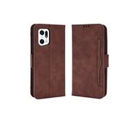 Coque Protective FOXDOCK OPPO Find X5 Pro avec Porte-Cartes Etui en PU Cuir Flip Stand avec Support Intégré Compatible OPPO Find X5 Pro-Marron
