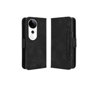 Coque Protective FOXDOCK VIVO V40 5G avec Porte-Cartes Etui en PU Cuir Flip Stand avec Support Intégré Compatible VIVO V40 5G-Noir