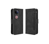 Coque Protective FOXDOCK vivo V50 5G avec Porte-Cartes Etui en PU Cuir Flip Stand avec Support Intégré Compatible vivo V50 5G-Noir