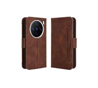 Coque Protective FOXDOCK VIVO X200 5G avec Porte-Cartes Etui en PU Cuir Flip Stand avec Support Intégré Compatible VIVO X200 5G-Marron