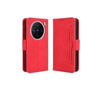 Coque Protective FOXDOCK VIVO X200 5G avec Porte-Cartes Etui en PU Cuir Flip Stand avec Support Intégré Compatible VIVO X200 5G-Rouge