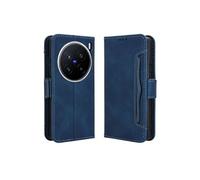 Coque Protective FOXDOCK VIVO X200 Pro 5G avec Porte-Cartes Etui en PU Cuir Flip Stand avec Support Intégré Compatible VIVO X200 Pro 5G-Bleu