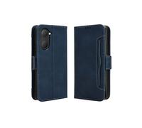 Coque Protective FOXDOCK VIVO Y03 4G avec Porte-Cartes Etui en PU Cuir Flip Stand avec Support Intégré Compatible VIVO Y03 4G-Bleu