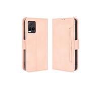 Coque Protective FOXDOCK VIVO Y33S/Y21/Y21S avec Porte-Cartes Etui en PU Cuir Flip Stand avec Support Intégré Compatible VIVO Y33S/Y21/Y21S-Rose