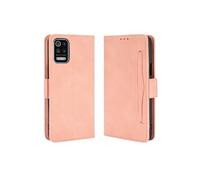 Coque Protective LG K52/K62 avec Porte-Cartes Etui en PU Cuir Flip Stand avec Support Intégré Compatible LG K52/K62-Rose