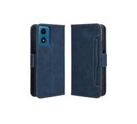 Coque Protective Motorola Moto G04/G04S avec Porte-Cartes Etui en PU Cuir Flip Stand avec Support Intégré Compatible Motorola Moto G04/G04S-Bleu