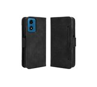Coque Protective Motorola Moto G04/G04S avec Porte-Cartes Etui en PU Cuir Flip Stand avec Support Intégré Compatible Motorola Moto G04/G04S-Noir
