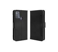 Coque Protective Motorola Moto G50 avec Porte-Cartes Etui en PU Cuir Flip Stand avec Support Intégré Compatible Motorola Moto G50-Noir