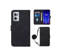 Coque Protective OnePlus Nord CE 2 5G Protection complète Soft PU Le cuir flip portefeuille Case de téléphone avec une sangle longue compatible avec