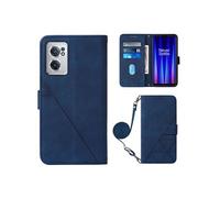 Coque Protective OnePlus Nord CE 2 5G Protection complète Soft PU Le cuir flip portefeuille Case de téléphone avec une sangle longue compatible avec