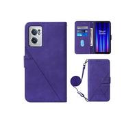 Coque Protective OnePlus Nord CE 2 5G Protection complète Soft PU Le cuir flip portefeuille Case de téléphone avec une sangle longue compatible avec