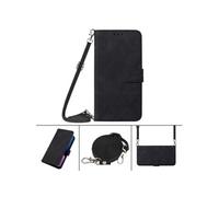 Coque Protective OnePlus NORD CE4 Protection complète Soft PU Le cuir flip portefeuille Case de téléphone avec une sangle longue compatible avec
