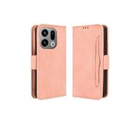 Coque Protective OPPO Find X9 avec Porte-Cartes Etui en PU Cuir Flip Stand avec Support Intégré Compatible OPPO Find X9-Rose