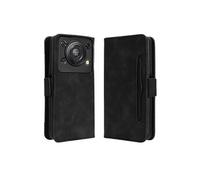 Coque Protective Oukitel C60/C60 Pro avec Porte-Cartes Etui en PU Cuir Flip Stand avec Support Intégré Compatible Oukitel C60/C60 Pro-Noir