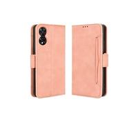 Coque Protective TCL 505 4G avec Porte-Cartes Etui en PU Cuir Flip Stand avec Support Intégré Compatible TCL 505 4G-Rose
