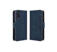 Coque Protective TCL 505 4G avec Porte-Cartes Etui en PU Cuir Flip Stand avec Support Intégré Compatible TCL 505 4G-Bleu