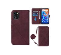 Coque Protective UMIDIGI A13/A13 Pro Protection complète Soft PU Le cuir flip portefeuille Case de téléphone avec une sangle longue compatible avec