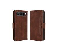 Coque Protective ZTE nubia Air 5G avec Porte-Cartes Etui en PU Cuir Flip Stand avec Support Intégré Compatible ZTE nubia Air 5G-Marron