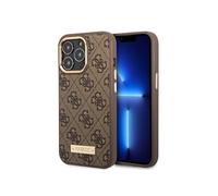 Guess Coque 4G Logo Monogram MagSafe pour Apple iPhone 14 Pro - Brun