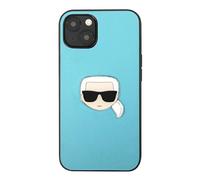 Coque PU pour iPhone 13 Mini Karl's Head Metal Ultra Résistant Noir / Bleu