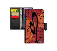 Coque rabat iPhone XS cuir portefeuille Signe du zodiaque lion calligraphie peinture dessin etui Rouge horoscope 256 Go rigide